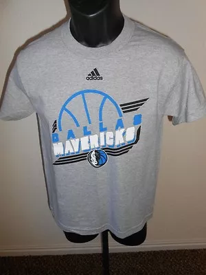 New Dallas Mavericks MAVS YOUTH Medium M 10-12 Adidas Gray Shirt • $7.18