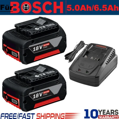 £18.91 • Buy 2X Battery For Bosch 18V 5Ah Li-ion  BAT609 BAT610 BAT618 17618 25618-01 Charger
