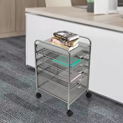 Rolling File Cabinet With 5 Drawerssilver File Cabinet Organizer With Wheels US • $62.04