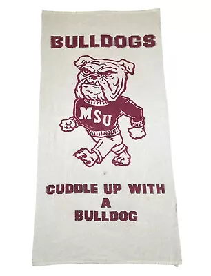 Vintage Mississippi State Bulldogs Football Cuddle Up With Beach Towel 90’s MSU • $43.95