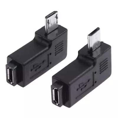 2PC Angled Micro USB Male To Female Adapter Plug Connector 90 Degree Left Right • $1.99