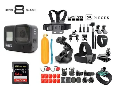 GoPro Hero8 Black Waterproof Action Camera + Adventure Sports Bundle CHDHX801 • $225.95