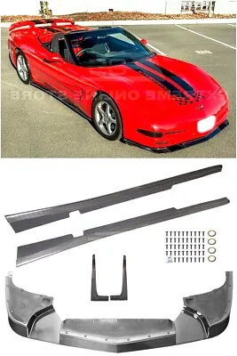 Carbon Fiber Front Lip Splitter & Side Skirts For 97-04 Corvette C5 ZR1 Style • $739.98