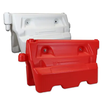 Water Filled Traffic Barrier - Plastic Road Street Safety Barrier Red/White • £44.99