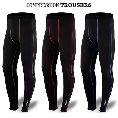 Men's Compression Tights Cycling Base Layer Bottom Skin Tight Gym Trouser Pants • £9.99