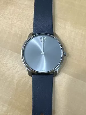 Unisex Movado Bold Gray Dial Leather Watch🖤Needs Battery • $15.50