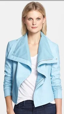 Auth NWT. Veda 'Max' Leather Jacket Size Medium $898. TURQUOISE • $550