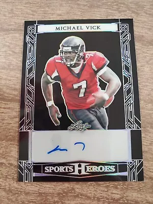 Michael Vick 2024 Leaf Sports Heroes Metal Auto #34/49 • $19