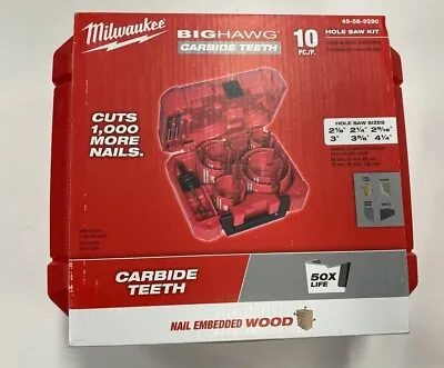 Milwaukee 10pc Big Hawg Carbide Hole Saw Set With Case 48-59-2ships Immediately • $188.99