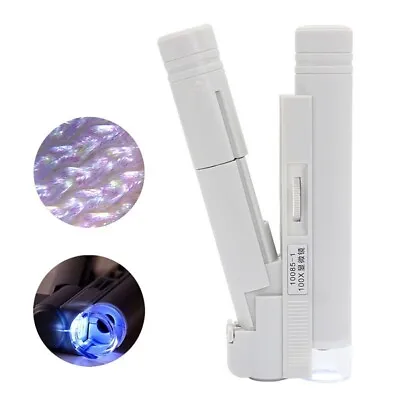 $4.90 • Buy 100X Handheld Microscope MINI LED Illuminated Microscope Pocket Jewelry Loupe