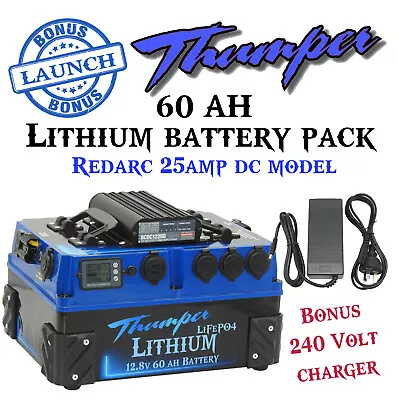 Lithium Battery 60 AH Redarc DC DC BCDC1225D Thumper Dual Battery WATCH VIDEO • $1699