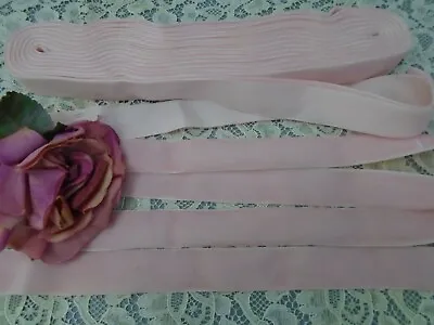 VINTAGE LUXURIOUS 1940s SPAIN SOFT VELVET RIBBON 7/8  PINK FROST • $3