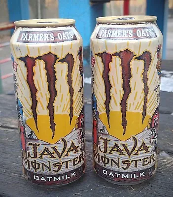 2X RARE 2019 Monster Energy Drink Java FARMER'S OATS Discontinued FULL 15oz CANS • $39.99