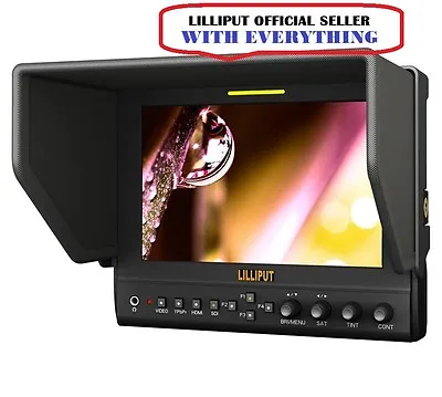 LILLIPUT 7  663 1280x800 800:1 IPS HD FIELD MONITOR+F970+LP-E6 + BATTERY + CASE • £209.58