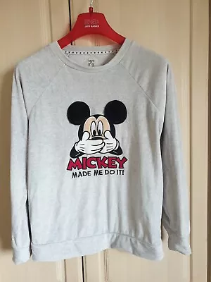 Mickey Mouse Ladies Sweatshirt Excellent Condition Size 6/8 Grey 38 Chest • £6.99