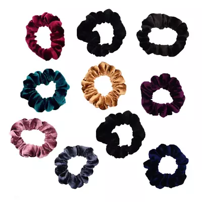 10 Pack Assorted Color Small Velvet Scrunchies For Thin Hair Women Elastic Hair • $8.84