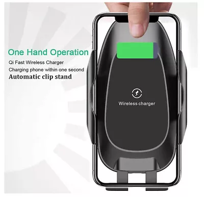 Wireless Car Charger Fast Charging Automatic Clamping Car For IPhone/Samsung • £21.84