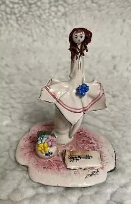 Zampiva Figurine Girl With Flowers Signed Italy 4 Inches Tall Read Description • $24.99