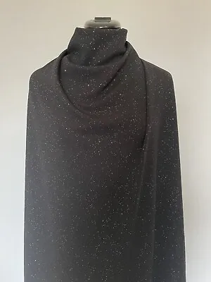 £3.99 • Buy Unused New Fabric Length Glitter Print Black Jersey Length 1.8m Width 160cm