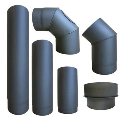 £32.99 • Buy Grey Chimney Single Wall Flue Pipe & Euro Adapter 6 Inch Heavy Duty Thick Steel 