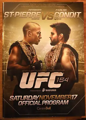 UFC 154 Program: Georges St-Pierre Vs. Carlos Condit Fight Card • $20