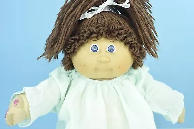 1984 Cabbage Patch Kids Jesmar Spain Head Mold 4 Brown Hair Blue Eyes Girl Doll • $69.95