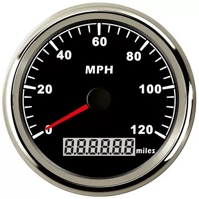 85mm GPS 120MPH Speedometer Stainless Waterproof For Auto Marine Black USA STOCK • $66.49