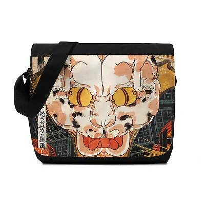 Japanese Bag Horror Cat Yokai Art Tablet Laptop Crossbody Messenger Shoulder Bag • £29.99