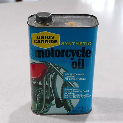 Vintage Union Carbide Synthetic 2-Cycle Motorcycle Oil ~ High Performance 32oz • $20.50