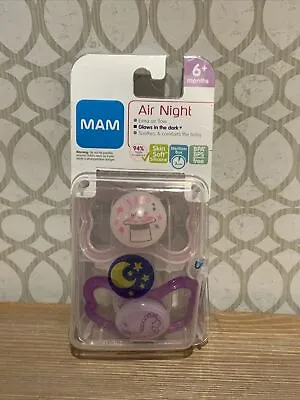 🍒 New Sealed - Mam (2) Air Night Collection Pacifier Age 6+Months-Boys Stars • $11.99