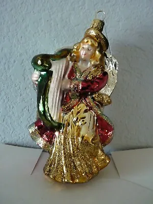 GLASSWARE ART STUDIO Angel With Harp Christmas Ornament Made In Poland • $10.99