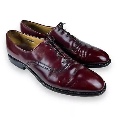 Allen Edmonds Danbury Oxford Shoes Size 11.5 B Cognac Burgundy Vintage • $39.88