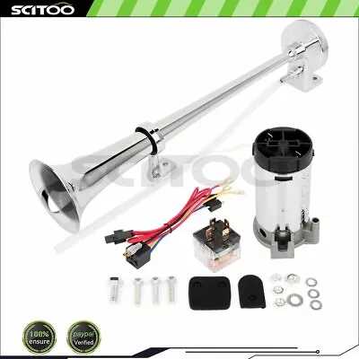 12V 150DB Single Trumpet Air Horn Compressor Kit For Van Train Car Truck Boat • $25.37