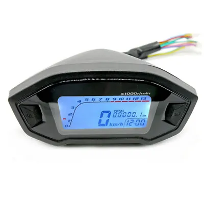 LCD Digital Motorcycle Gauge Speedometer Odometer Tachometer Gear Fuel Indicator • $57.50