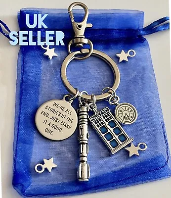 DOCTOR Dr WHO GIFT Tardis POLICE BOX Sonic Screwdriver WATCH KEYCHAIN KEYRING • £7.50