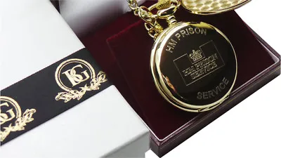 £26.99 • Buy HM PRISON SERVICE Gold Pocket Watch Jail Warden Officer Luxury Gift Case HMP