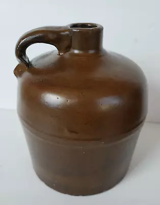 MACOMB ILLINOIS POTTERY ANTIQUE PRIMITIVE FARMHOUSE SYRUP WHISKEY JUG Brown • $75