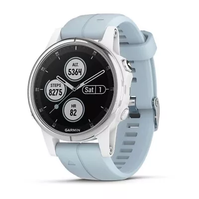 Garmin Fenix 5S Plus Multisport GPS/HRM Sapphire Premium Watch - White/Sea Foam • $899