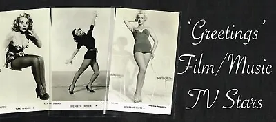 GREETINGS Cards ☆ FILM / MUSIC / TV STAR ☆ 1950s Postcard Size Cards (P To Z) • £1.99