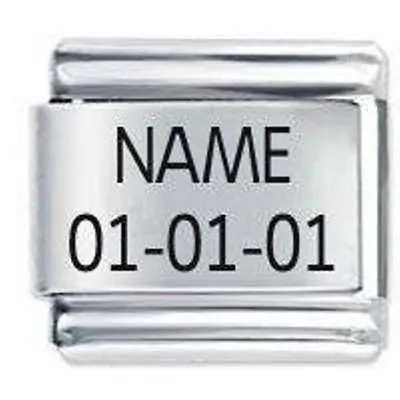 Daisy Charm - Personalised Name & Date * Birthday  Fits Italian Charm Bracelets • £6.01