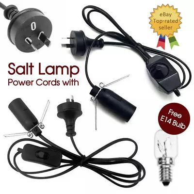 1.5m Cable Himalayan Salt Bulb E14 Dimmable 15W Lamp Power Cord With FREE • $13.99