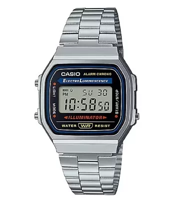 Casio A168WA-1W Silver Stainless Steel Retro Vintage Unisex Digital Watch • $73.99