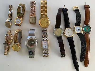 Lot Of 12 Vintage Men's & Women's Wristwatches Untested • $55