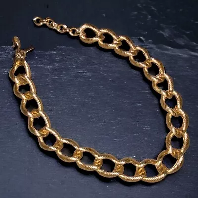 Vintage Monet Gold Tone Chunky Choker Curb Chain Necklace 17  • $19.99