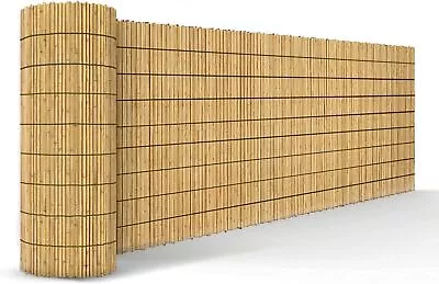 4M Wide Split Reed Fencing Bamboo Privacy Screening Rolls Natural Garden Outdoor • £19.69