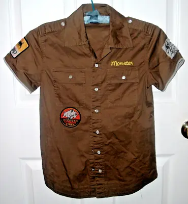 Vintage *Monster Republic Child Sz; 12 Button SHIRT *Agip Monster Tire Racing • $12.99