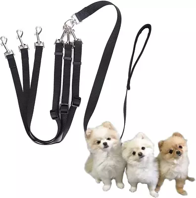 IBLUELOVER 3 In 1 Dog Leash Detachable 3 Way Dog Lead Adjustable Triple Double 1 • £18.64