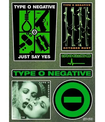Type O Negative Sticker Pack | Express Yourself Life Is Killing Me Band Logo • $6.99