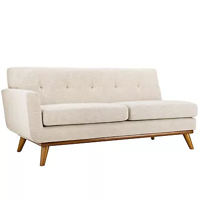 Modway Engage Mid-Century Modern Upholstered Fabric Right-Arm Loveseat In Beige • $847.73