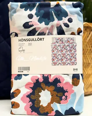 IKEA HÖNSGULLÖRT HONSGULLORT Double Duvet Cover & 2 Pillowcases 200 X 200cm New • £25.99